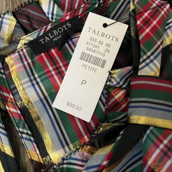 Talbots Sleepless Plaid Top-Size Small Petite - Picture 7 of 9